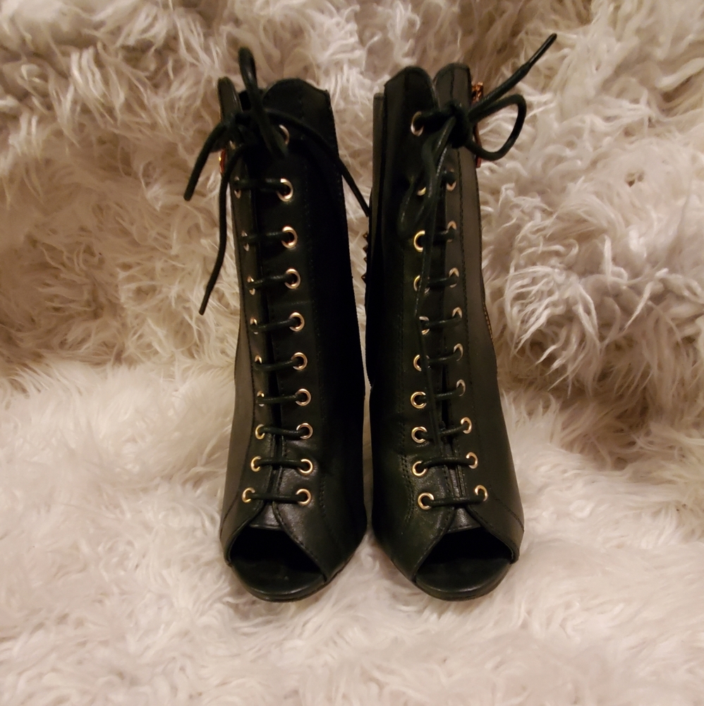 Womens ankle open toe booties - Picture 2 of 5